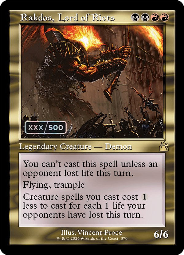 Rakdos, Lord of Riots (Retro) (Serialized) [Ravnica Remastered] | Gear Gaming Fayetteville