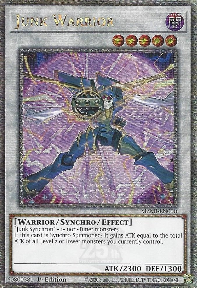 Junk Warrior (Quarter Century Secret Rare) [MZMI-EN000] Quarter Century Secret Rare | Gear Gaming Fayetteville