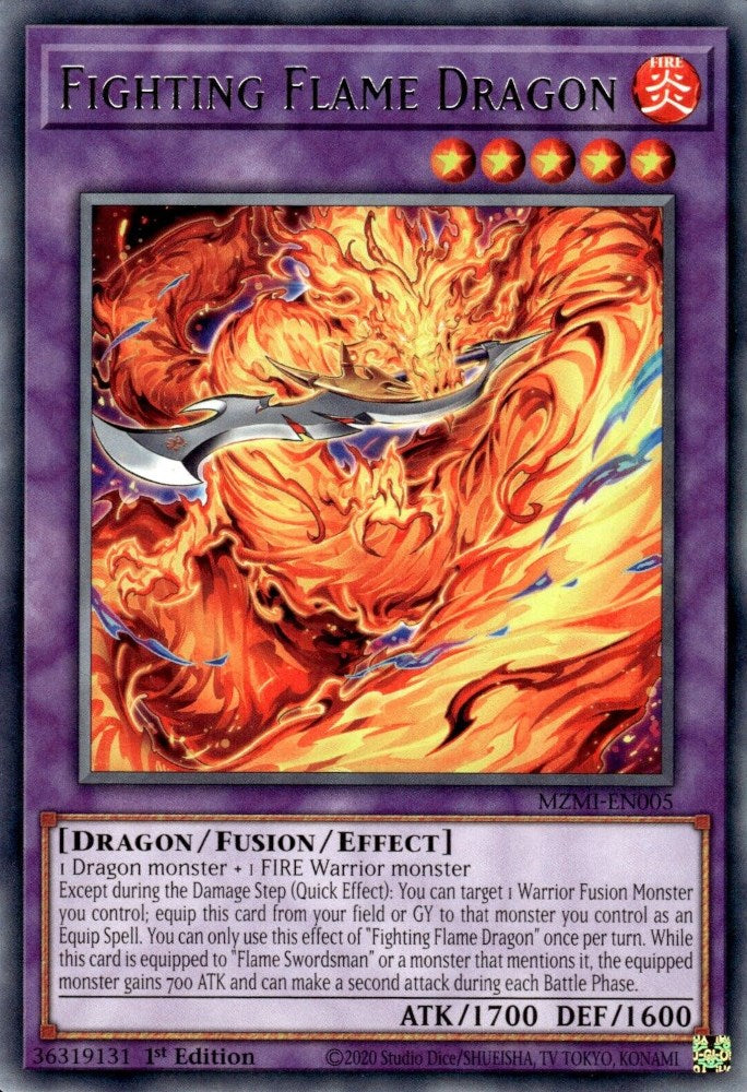 Fighting Flame Dragon [MZMI-EN005] Rare | Gear Gaming Fayetteville
