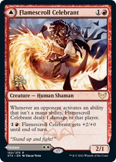 Flamescroll Celebrant // Revel in Silence [Strixhaven: School of Mages Prerelease Promos] | Gear Gaming Fayetteville