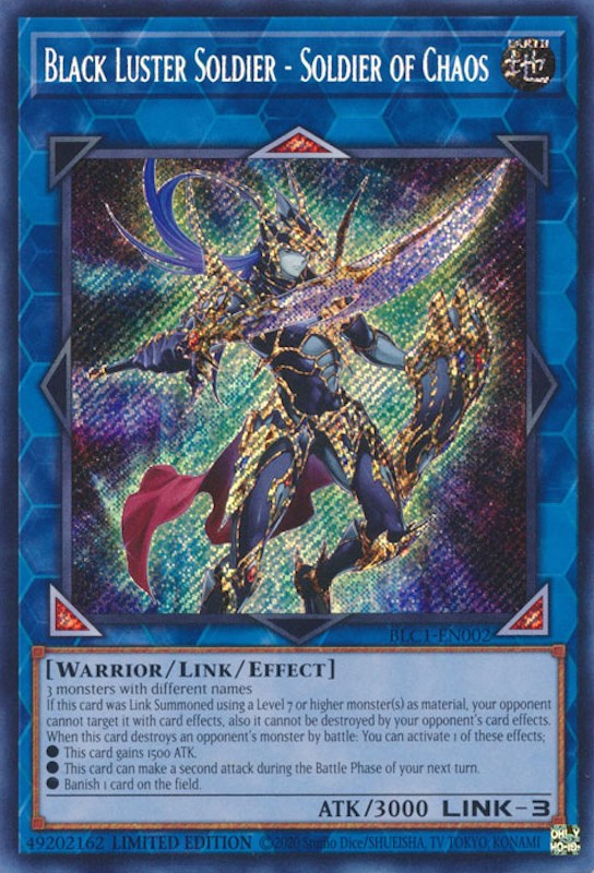 Black Luster Soldier - Soldier of Chaos [BLC1-EN002] Secret Rare | Gear Gaming Fayetteville