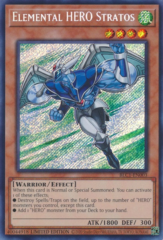 Elemental HERO Stratos [BLC1-EN003] Secret Rare | Gear Gaming Fayetteville