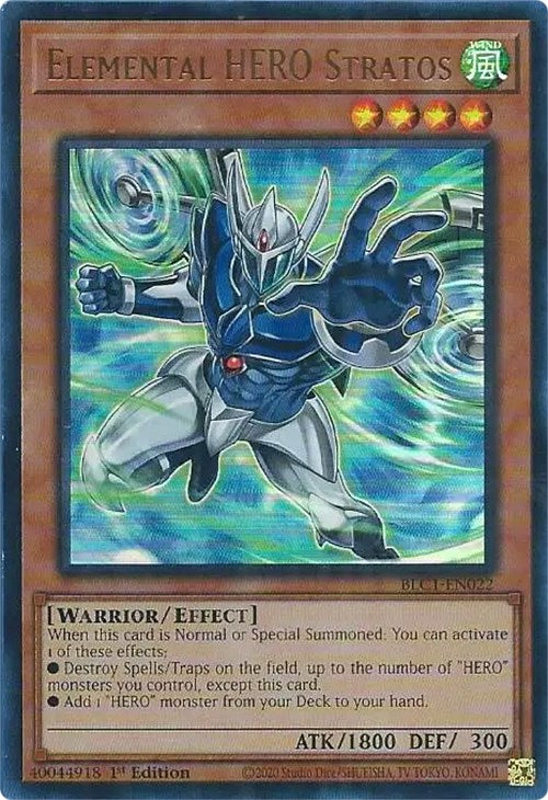 Elemental HERO Stratos (Alternate Art) [BLC1-EN022] Ultra Rare | Gear Gaming Fayetteville