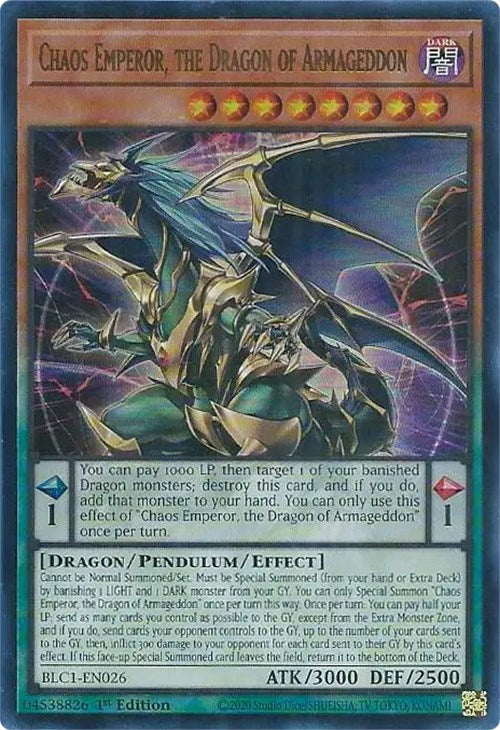 Chaos Emperor, the Dragon of Armageddon [BLC1-EN026] Ultra Rare | Gear Gaming Fayetteville