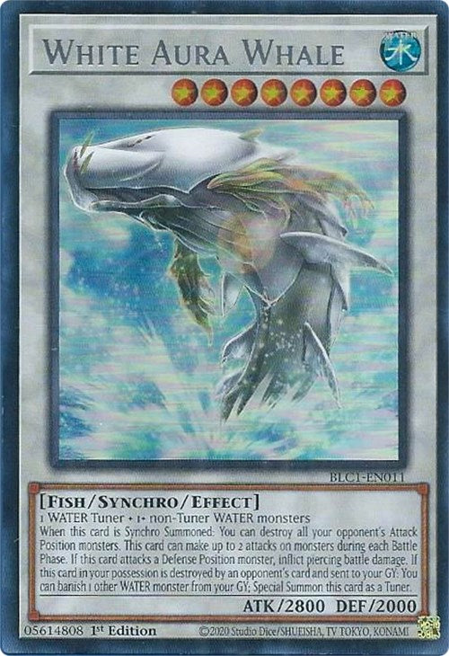 White Aura Whale (Silver) [BLC1-EN011] Ultra Rare | Gear Gaming Fayetteville