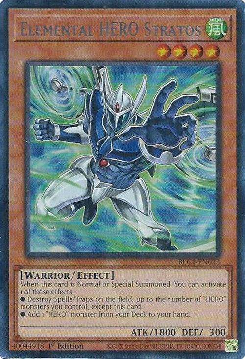 Elemental HERO Stratos (Alternate Art) (Silver) [BLC1-EN022] Ultra Rare | Gear Gaming Fayetteville