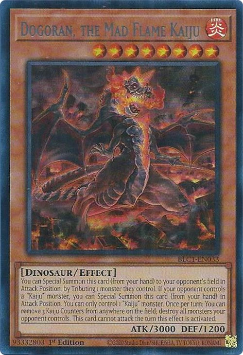 Dogoran, the Mad Flame Kaiju (Silver) [BLC1-EN033] Ultra Rare | Gear Gaming Fayetteville