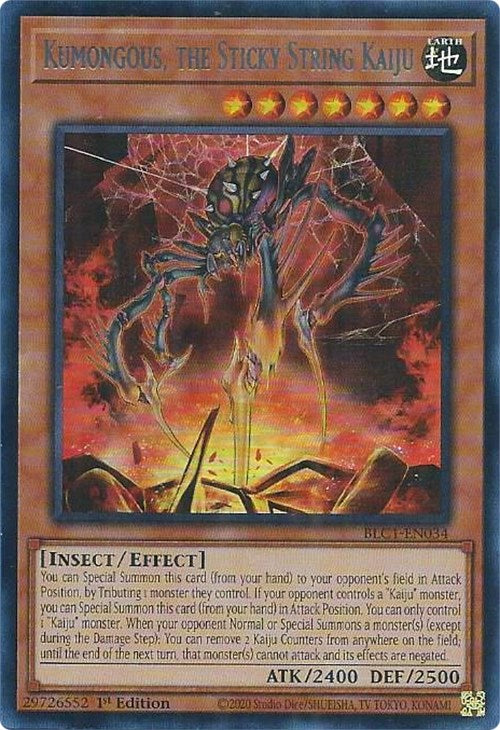 Kumongous, the Sticky String Kaiju (Silver) [BLC1-EN034] Ultra Rare | Gear Gaming Fayetteville