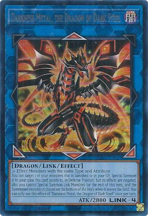 Darkness Metal, the Dragon of Dark Steel (Silver) [BLC1-EN044] Ultra Rare | Gear Gaming Fayetteville