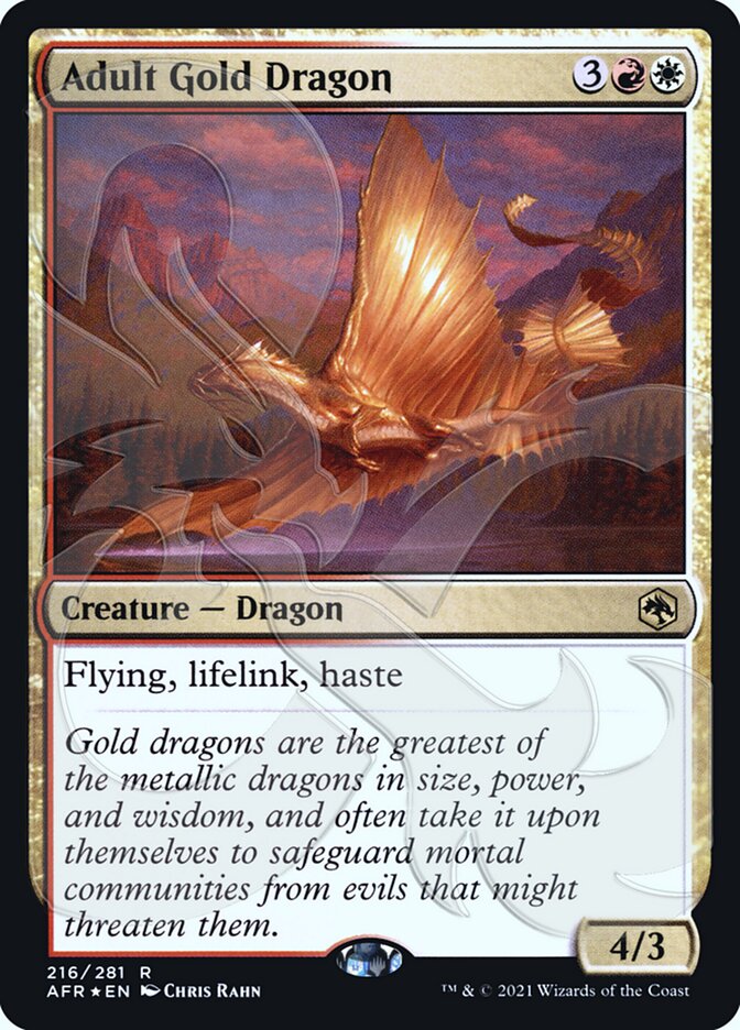 Adult Gold Dragon (Ampersand Promo) [Dungeons & Dragons: Adventures in the Forgotten Realms Promos] | Gear Gaming Fayetteville