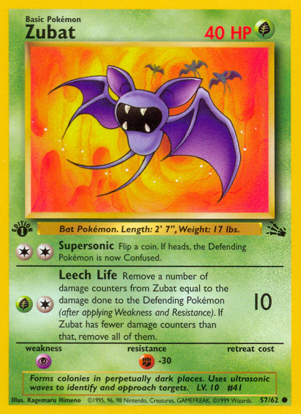 Zubat (57/62) [Fossil 1st Edition] | Gear Gaming Fayetteville