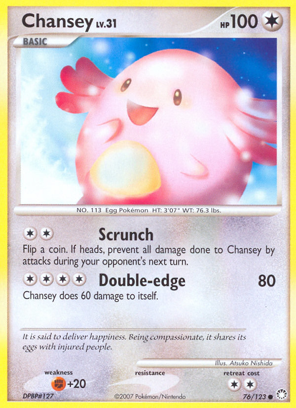 Chansey (76/123) [Diamond & Pearl: Mysterious Treasures] | Gear Gaming Fayetteville