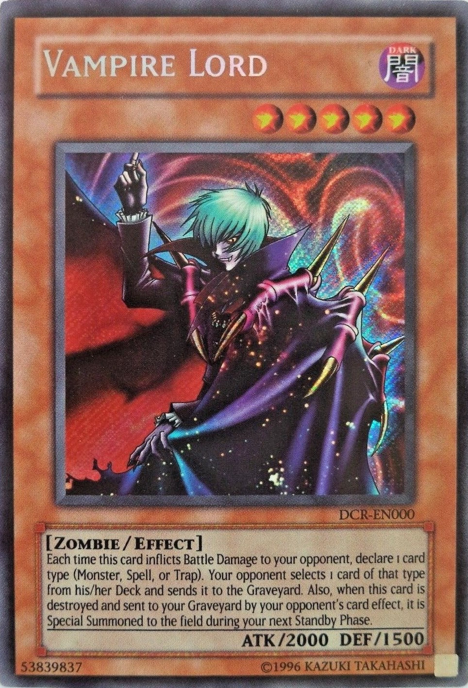 Vampire Lord [DCR-EN000] Secret Rare | Gear Gaming Fayetteville