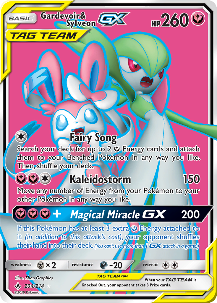 Gardevoir & Sylveon GX (204/214) [Sun & Moon: Unbroken Bonds] | Gear Gaming Fayetteville