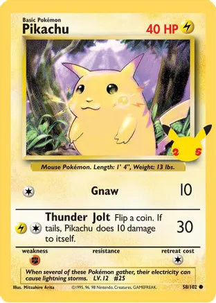 Pikachu (58/102) (25th Anniversary) (Jumbo Card) [Celebrations: 25th Anniversary] | Gear Gaming Fayetteville