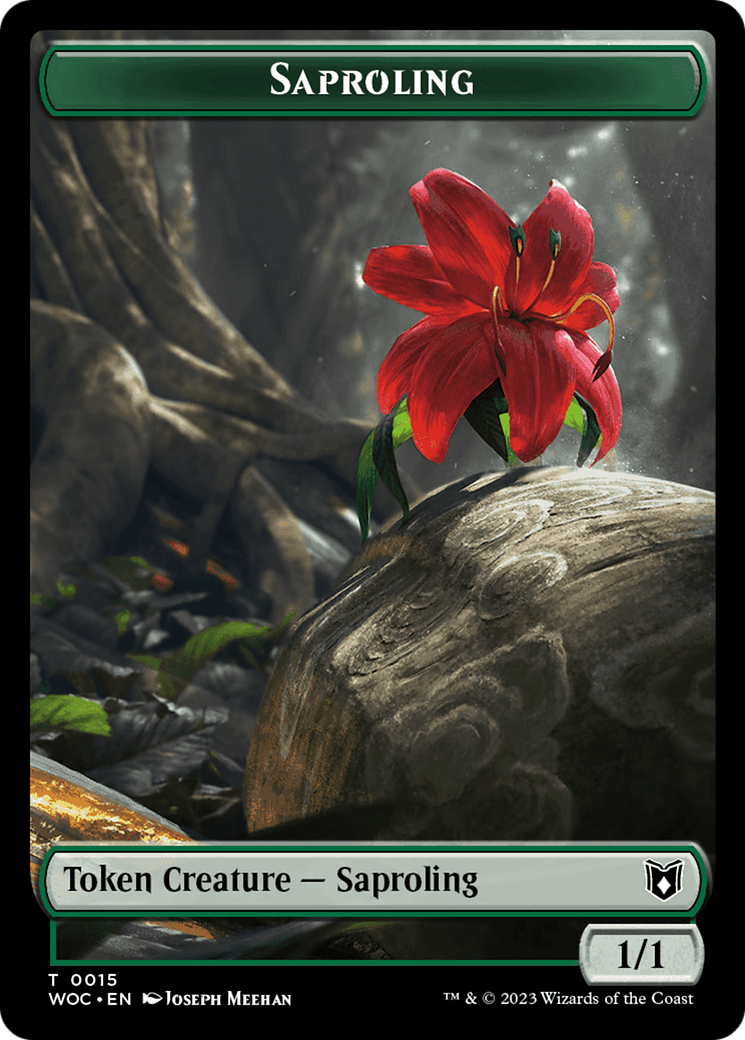 Faerie // Saproling Double-Sided Token [Wilds of Eldraine Commander Tokens] | Gear Gaming Fayetteville