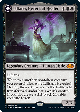 Liliana, Heretical Healer // Liliana, Defiant Necromancer [Commander Collection: Black] | Gear Gaming Fayetteville