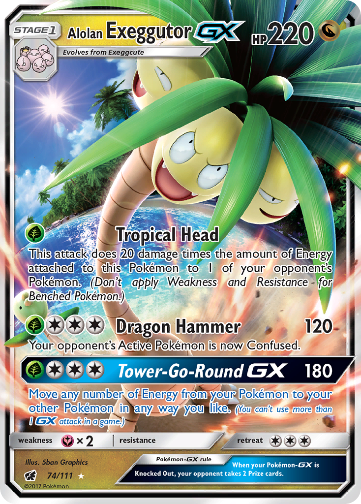 Alolan Exeggutor GX (74/111) [Sun & Moon: Crimson Invasion] | Gear Gaming Fayetteville