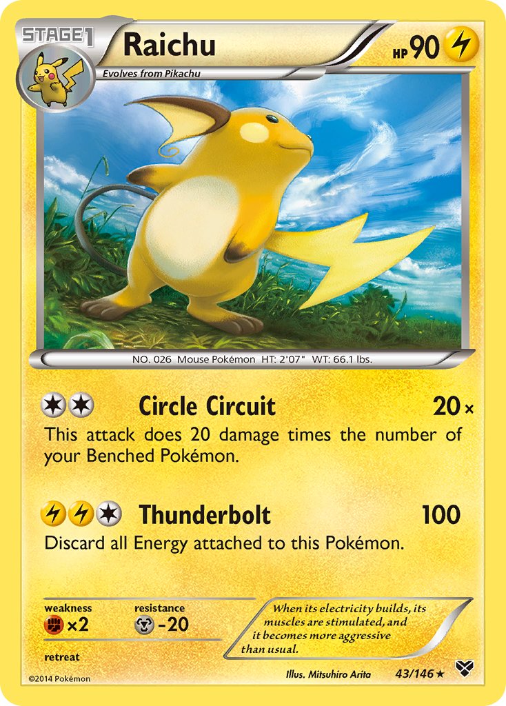 Raichu (43/146) (Cosmos Holo) (Blister Exclusive) [XY: Base Set] | Gear Gaming Fayetteville