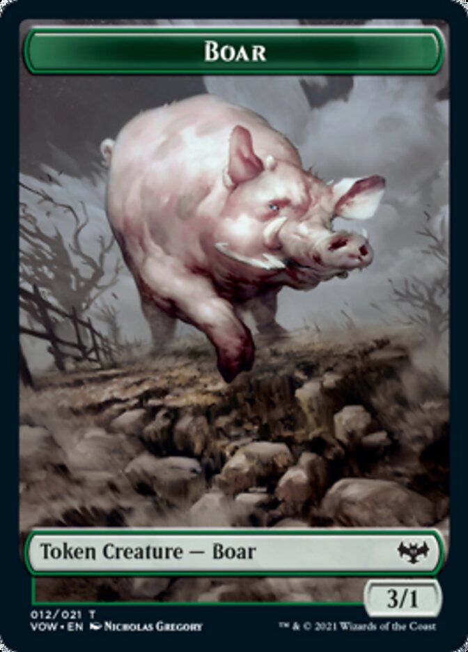 Wolf (011) // Boar Double-Sided Token [Innistrad: Crimson Vow Tokens] | Gear Gaming Fayetteville