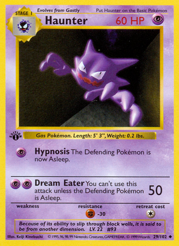 Haunter (29/102) (Shadowless) [Base Set 1st Edition] | Gear Gaming Fayetteville