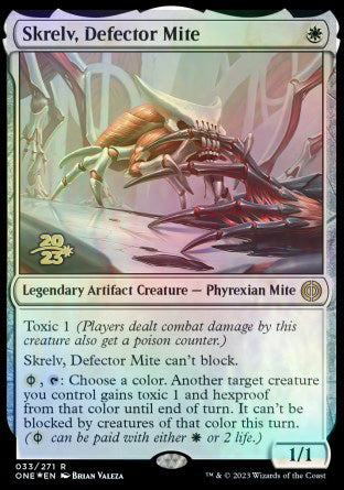 Skrelv, Defector Mite [Phyrexia: All Will Be One Prerelease Promos] | Gear Gaming Fayetteville