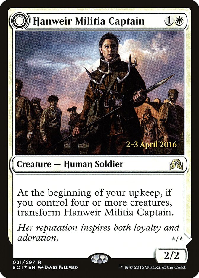 Hanweir Militia Captain // Westvale Cult Leader [Shadows over Innistrad Prerelease Promos] | Gear Gaming Fayetteville