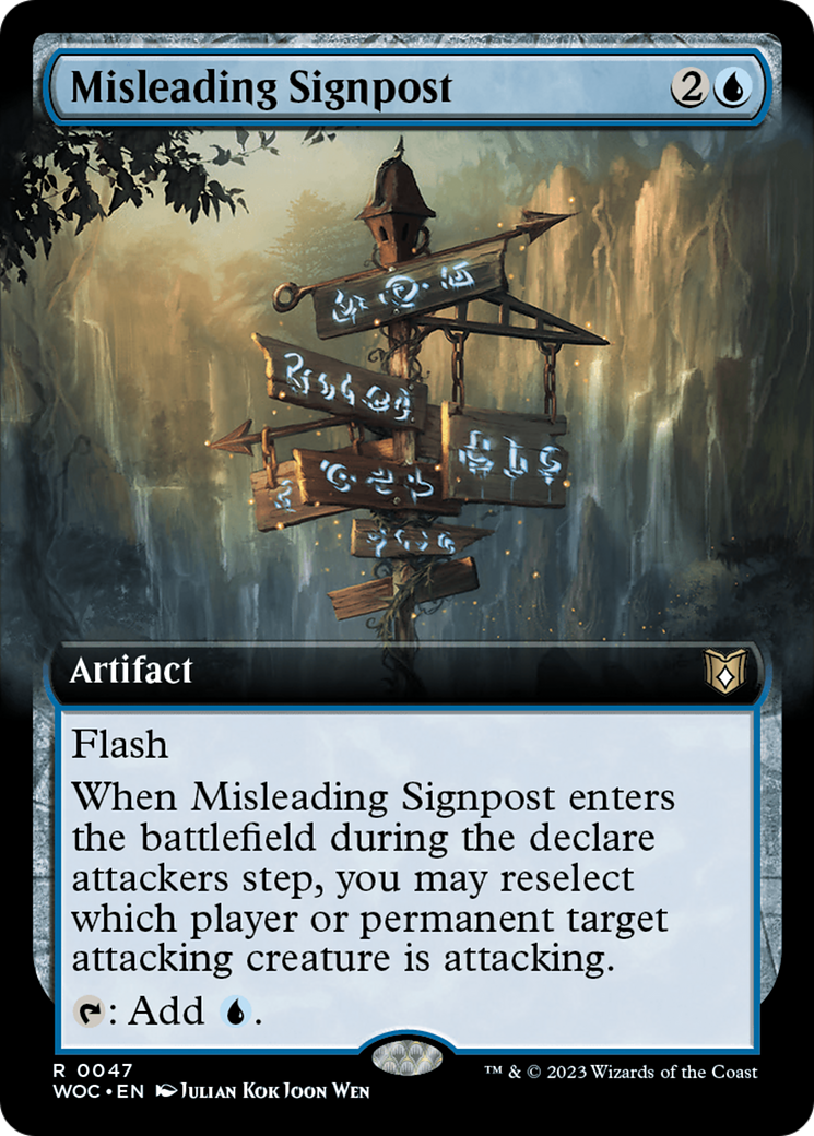 Misleading Signpost (Extended Art) [Wilds of Eldraine Commander] | Gear Gaming Fayetteville