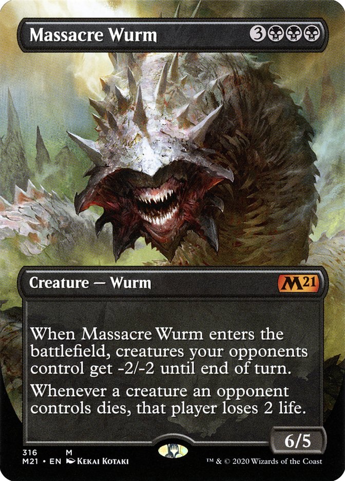 Massacre Wurm (Borderless Alternate Art) [Core Set 2021] | Gear Gaming Fayetteville