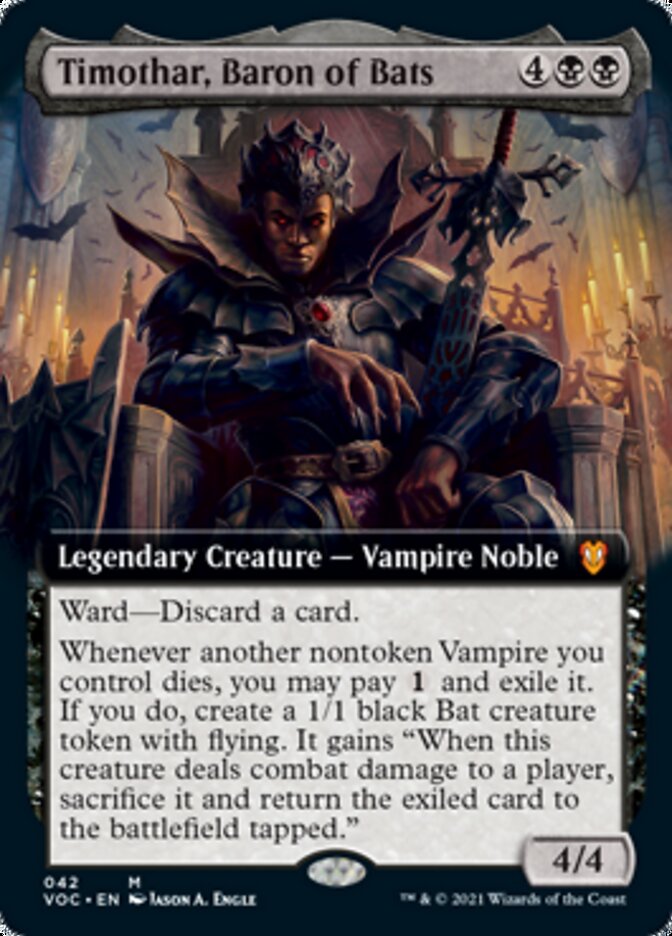 Timothar, Baron of Bats (Extended Art) [Innistrad: Crimson Vow Commander] | Gear Gaming Fayetteville