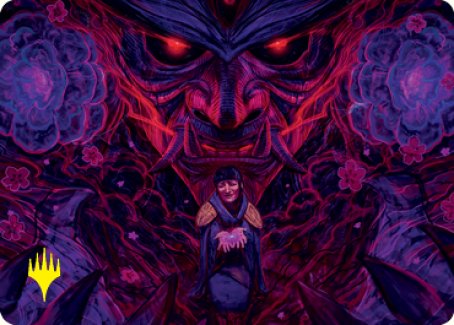 Reckoner Shakedown Art Card (Gold-Stamped Signature) [Kamigawa: Neon Dynasty Art Series] | Gear Gaming Fayetteville