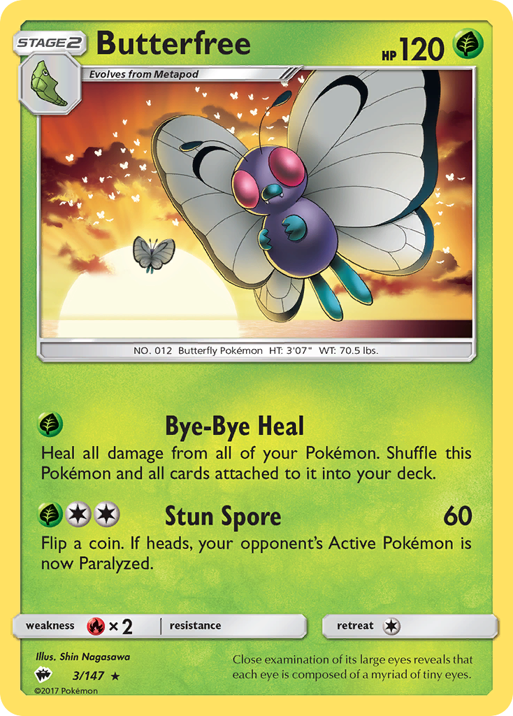 Butterfree (3/147) [Sun & Moon: Burning Shadows] | Gear Gaming Fayetteville