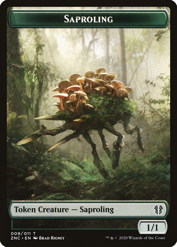 Beast // Saproling Double-Sided Token [Zendikar Rising Commander Tokens] | Gear Gaming Fayetteville