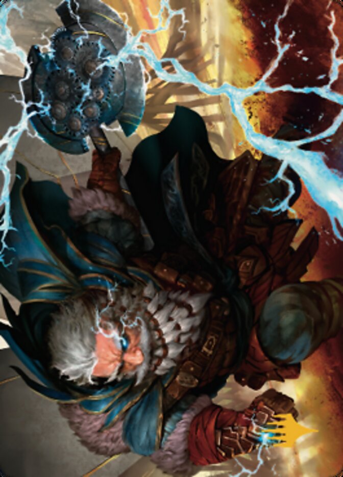 Electrostatic Infantry Art Card (Gold-Stamped Signature) [Dominaria United Art Series] | Gear Gaming Fayetteville