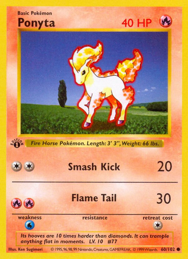 Ponyta (60/102) (Shadowless) [Base Set 1st Edition] | Gear Gaming Fayetteville