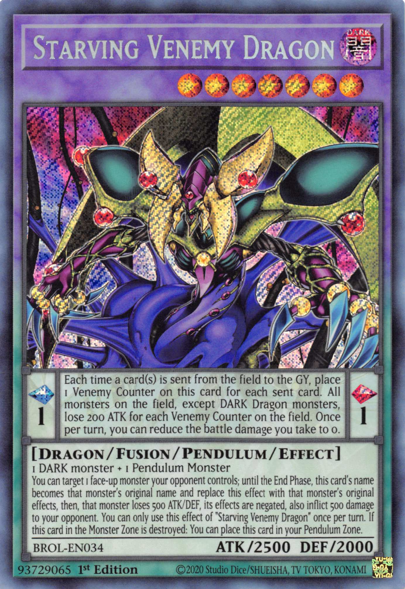 Starving Venemy Dragon [BROL-EN034] Secret Rare | Gear Gaming Fayetteville