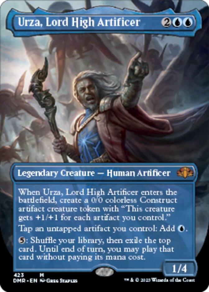 Urza, Lord High Artificer (Borderless Alternate Art) [Dominaria Remastered] | Gear Gaming Fayetteville