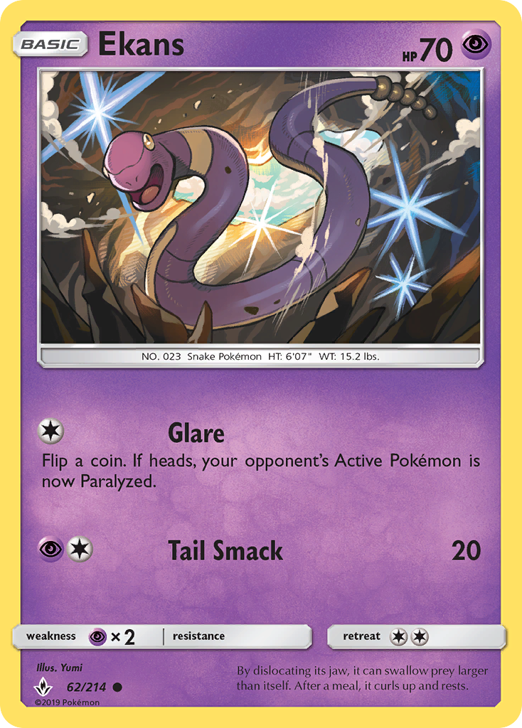 Ekans (62/214) [Sun & Moon: Unbroken Bonds] | Gear Gaming Fayetteville