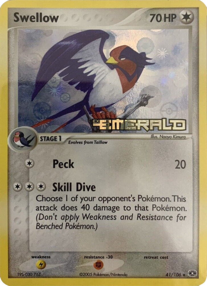 Swellow (41/106) (Stamped) [EX: Emerald] | Gear Gaming Fayetteville