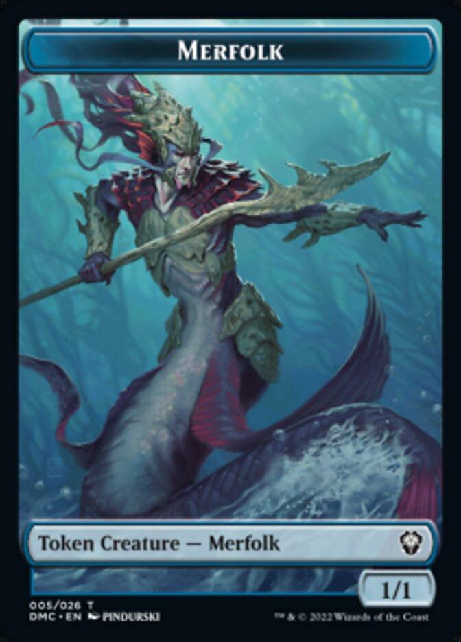 Saproling // Merfolk Double-Sided Token [Dominaria United Tokens] | Gear Gaming Fayetteville