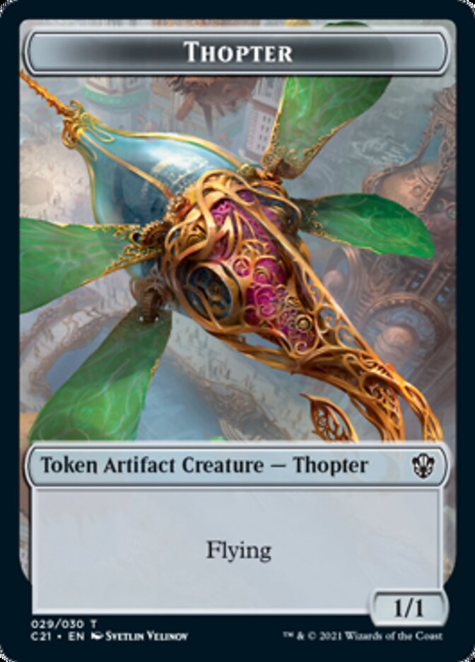 Golem (027) // Thopter Double-Sided Token [Commander 2021 Tokens] | Gear Gaming Fayetteville