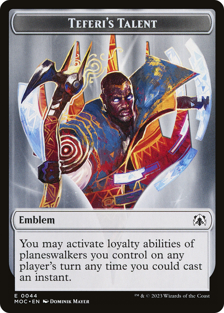 First Mate Ragavan // Teferi's Talent Emblem Double-Sided Token [March of the Machine Commander Tokens] | Gear Gaming Fayetteville