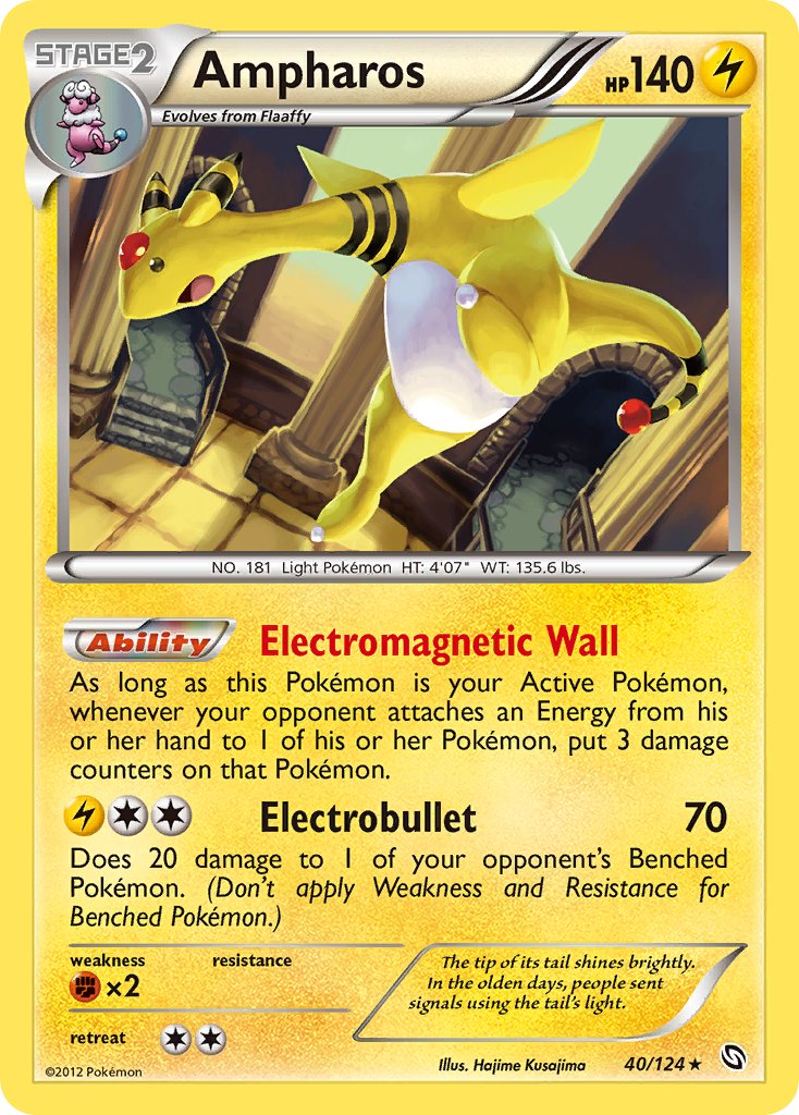 Ampharos (40/124) (Cosmos Holo) (Blister Exclusive) [Black & White: Dragons Exalted] | Gear Gaming Fayetteville