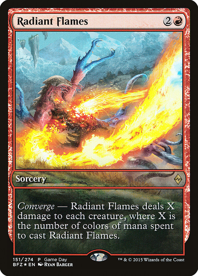 Radiant Flames (Game Day) [Battle for Zendikar Promos] | Gear Gaming Fayetteville