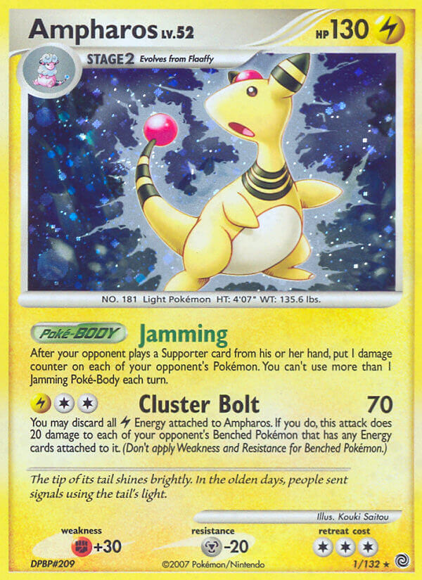 Ampharos (1/132) (Theme Deck Exclusive) [Diamond & Pearl: Secret Wonders] | Gear Gaming Fayetteville