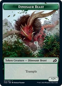 Dinosaur Beast // Human Soldier (003) Double-Sided Token [Ikoria: Lair of Behemoths Tokens] | Gear Gaming Fayetteville