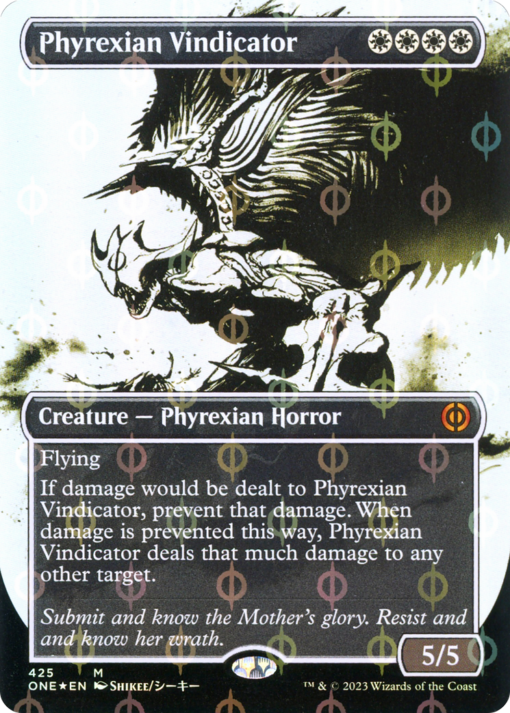 Phyrexian Vindicator (Borderless Ichor Step-and-Compleat Foil) [Phyrexia: All Will Be One] | Gear Gaming Fayetteville