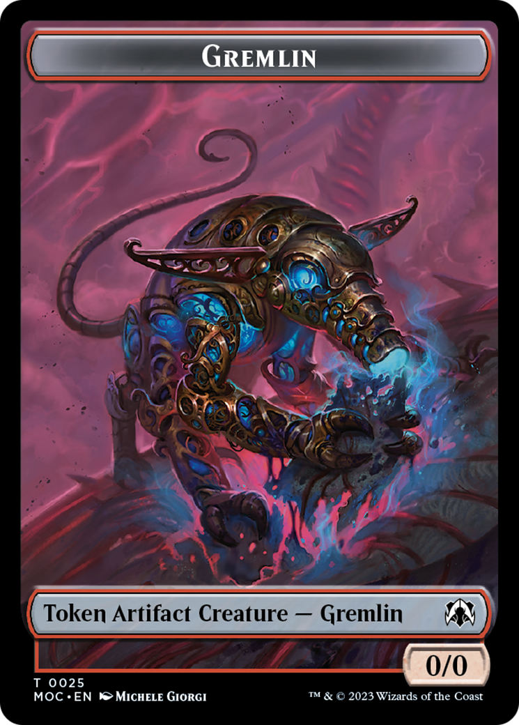 Treasure // Gremlin Double-Sided Token [March of the Machine Commander Tokens] | Gear Gaming Fayetteville