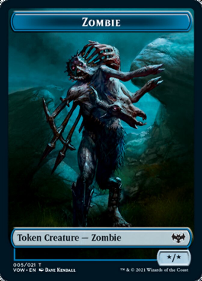 Zombie (008) // Zombie (005) Double-Sided Token [Innistrad: Crimson Vow Tokens] | Gear Gaming Fayetteville