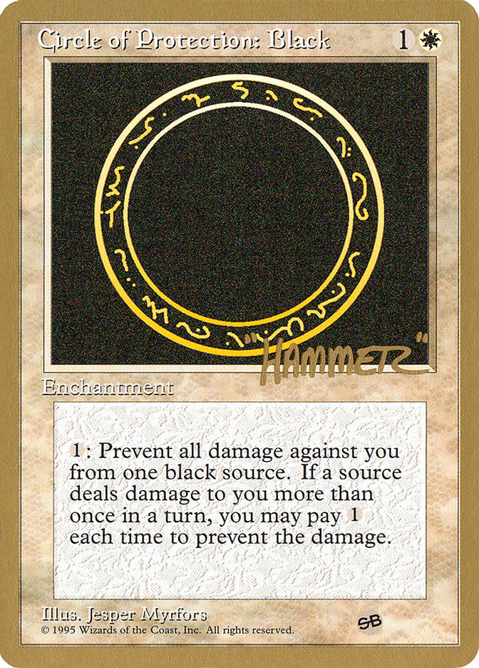 Circle of Protection: Black (Shawn "Hammer" Regnier) (SB) [Pro Tour Collector Set] | Gear Gaming Fayetteville